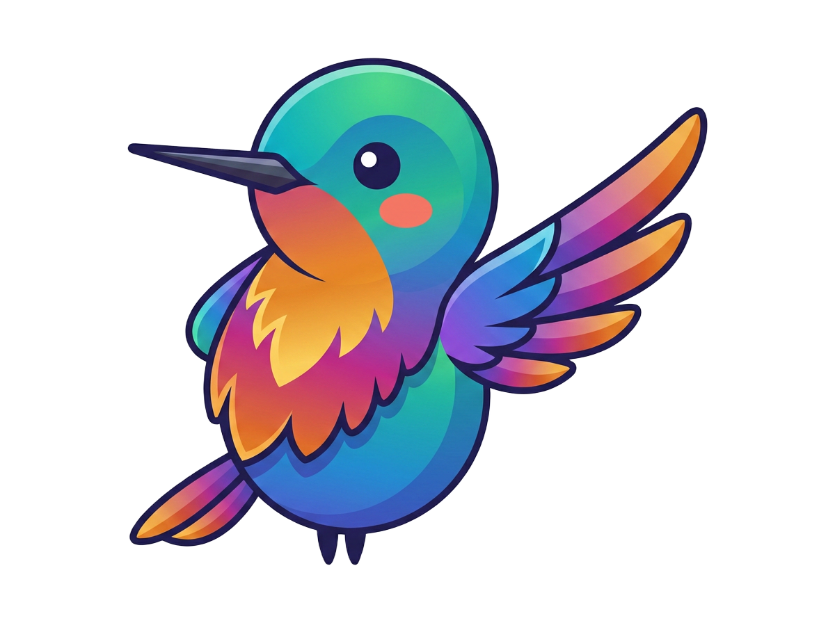 A hummingbird flying upward, the symbol of MyHumovi - resilience, hope and forward movement